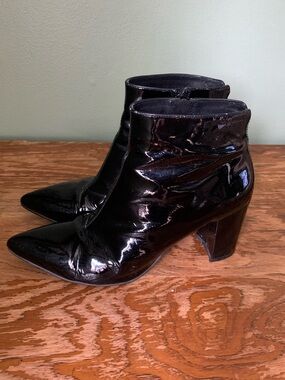 Vagabond | Black Patent Leather Ankle Boots - 40